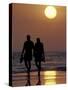 Couple Walking on Beach at Sunset, Sarasota, Florida, USA-Maresa Pryor-Stretched Canvas