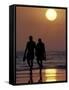 Couple Walking on Beach at Sunset, Sarasota, Florida, USA-Maresa Pryor-Framed Stretched Canvas