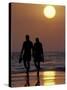 Couple Walking on Beach at Sunset, Sarasota, Florida, USA-Maresa Pryor-Stretched Canvas