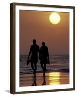 Couple Walking on Beach at Sunset, Sarasota, Florida, USA-Maresa Pryor-Framed Premium Photographic Print