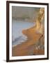 Couple Walking on Beach. Isle of Purbeck, Dorset, England UK-Jean Brooks-Framed Photographic Print