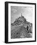 Couple Walking on Causeway Toward Mont Saint Michel-Ralph Morse-Framed Photographic Print