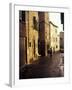 Couple Walking on Narrow Street, Radda in Chianti, Tuscany, Italy-Merrill Images-Framed Photographic Print