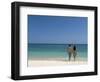 Couple Walking on Sandy Beach, Chapera Island (Contadora), Las Perlas Archipelago, Panama-Sergio Pitamitz-Framed Photographic Print