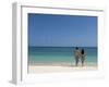 Couple Walking on Sandy Beach, Chapera Island (Contadora), Las Perlas Archipelago, Panama-Sergio Pitamitz-Framed Photographic Print