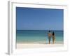 Couple Walking on Sandy Beach, Chapera Island (Contadora), Las Perlas Archipelago, Panama-Sergio Pitamitz-Framed Photographic Print