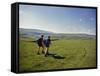 Couple Walking on the Dalesway Long Distance Footpath, Near Kettlewell, Yorkshire-Nigel Blythe-Framed Stretched Canvas