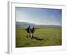 Couple Walking on the Dalesway Long Distance Footpath, Near Kettlewell, Yorkshire-Nigel Blythe-Framed Photographic Print