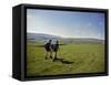 Couple Walking on the Dalesway Long Distance Footpath, Near Kettlewell, Yorkshire-Nigel Blythe-Framed Stretched Canvas