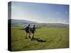 Couple Walking on the Dalesway Long Distance Footpath, Near Kettlewell, Yorkshire-Nigel Blythe-Stretched Canvas