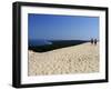 Couple Walking on the Dunes Du Pyla, Bay of Arcachon, Cote D'Argent, Aquitaine, France, Europe-Peter Richardson-Framed Premium Photographic Print