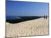 Couple Walking on the Dunes Du Pyla, Bay of Arcachon, Cote D'Argent, Aquitaine, France, Europe-Peter Richardson-Mounted Premium Photographic Print