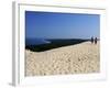 Couple Walking on the Dunes Du Pyla, Bay of Arcachon, Cote D'Argent, Aquitaine, France, Europe-Peter Richardson-Framed Photographic Print