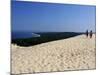 Couple Walking on the Dunes Du Pyla, Bay of Arcachon, Cote D'Argent, Aquitaine, France, Europe-Peter Richardson-Mounted Photographic Print