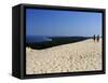 Couple Walking on the Dunes Du Pyla, Bay of Arcachon, Cote D'Argent, Aquitaine, France, Europe-Peter Richardson-Framed Stretched Canvas