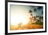 Couple Walking on the Sandy Beach with Palm Trees-Dudarev Mikhail-Framed Photographic Print