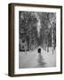 Couple Walking Through a Snow Covered Road-Carl Mydans-Framed Photographic Print