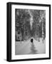 Couple Walking Through a Snow Covered Road-Carl Mydans-Framed Photographic Print