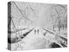 Couple Walking Through Park in Snow-Bettmann-Stretched Canvas