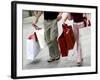 Couple Walking with Shopping Bags on Konigsallee, Dusseldorf, North Rhine Westphalia, Germany-Yadid Levy-Framed Photographic Print