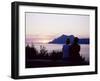 Couple Watching Sunset Near Porto, Corsica, France, Mediterranean-Yadid Levy-Framed Photographic Print