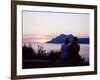 Couple Watching Sunset Near Porto, Corsica, France, Mediterranean-Yadid Levy-Framed Photographic Print