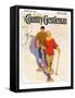 "Couple Wearing Snowshoes," Country Gentleman Cover, February 1, 1930-McClelland Barclay-Framed Stretched Canvas