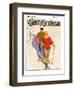 "Couple Wearing Snowshoes," Country Gentleman Cover, February 1, 1930-McClelland Barclay-Framed Premium Giclee Print