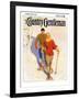 "Couple Wearing Snowshoes," Country Gentleman Cover, February 1, 1930-McClelland Barclay-Framed Giclee Print