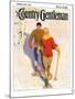 "Couple Wearing Snowshoes," Country Gentleman Cover, February 1, 1930-McClelland Barclay-Mounted Giclee Print