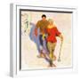 "Couple Wearing Snowshoes,"February 1, 1930-McClelland Barclay-Framed Giclee Print