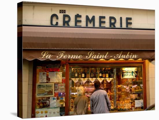 Couple Window Shopping at Cremerie, Paris, France-Lisa S. Engelbrecht-Stretched Canvas