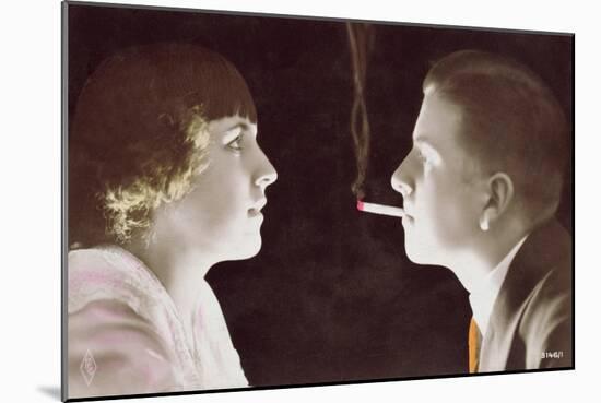 Couple with a Cigarette, 1917-French School-Mounted Giclee Print