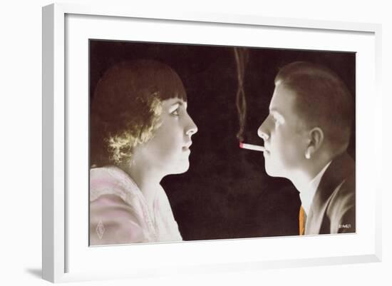 Couple with a Cigarette, 1917-French School-Framed Giclee Print