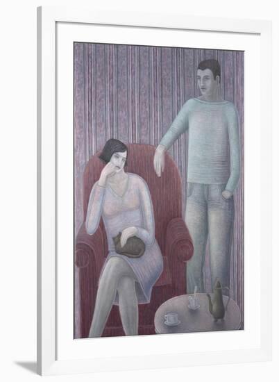 Couple with Cat-Ruth Addinall-Framed Giclee Print