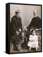 Couple with Grandson and Dog-null-Framed Stretched Canvas