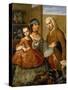 Couple with Little Girl (De Espanol y Mestiza, Castiza), Museo de America, Madrid, Spain-Miguel Cabrera-Stretched Canvas