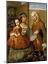 Couple with Little Girl (De Espanol y Mestiza, Castiza), Museo de America, Madrid, Spain-Miguel Cabrera-Mounted Giclee Print