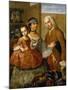 Couple with Little Girl (De Espanol y Mestiza, Castiza), Museo de America, Madrid, Spain-Miguel Cabrera-Mounted Giclee Print