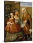 Couple with Little Girl (De Espanol y Mestiza, Castiza), Museo de America, Madrid, Spain-Miguel Cabrera-Stretched Canvas