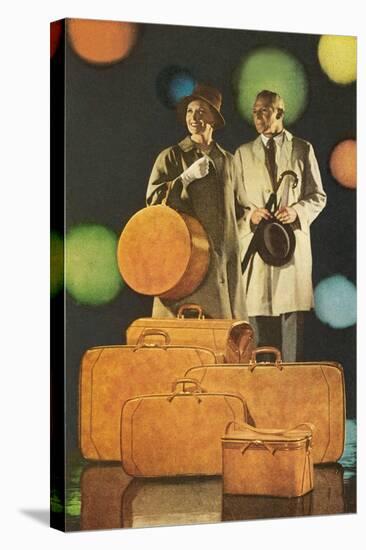 Couple with Lots of Luggage-null-Stretched Canvas