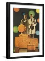 Couple with Lots of Luggage-null-Framed Art Print