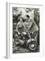 Couple with Motorcycle-null-Framed Art Print