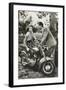 Couple with Motorcycle-null-Framed Art Print