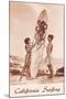 Couple with Surfboard with Octopus Motif-null-Mounted Art Print