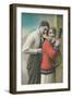 Couple with Tennis Rackets-null-Framed Art Print