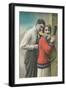 Couple with Tennis Rackets-null-Framed Art Print