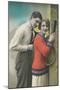 Couple with Tennis Rackets-null-Mounted Art Print