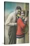 Couple with Tennis Rackets-null-Stretched Canvas