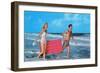 Couple with Toy Raft-null-Framed Art Print